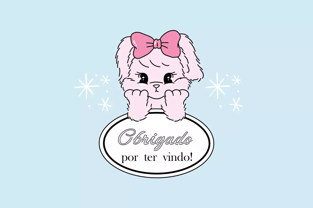 Bilhete de agradecimento fofo azul-celeste