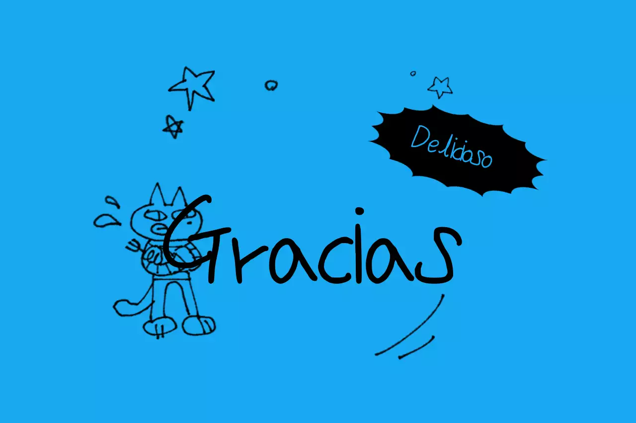 Postal de dibujos animados linda de color azul cielo