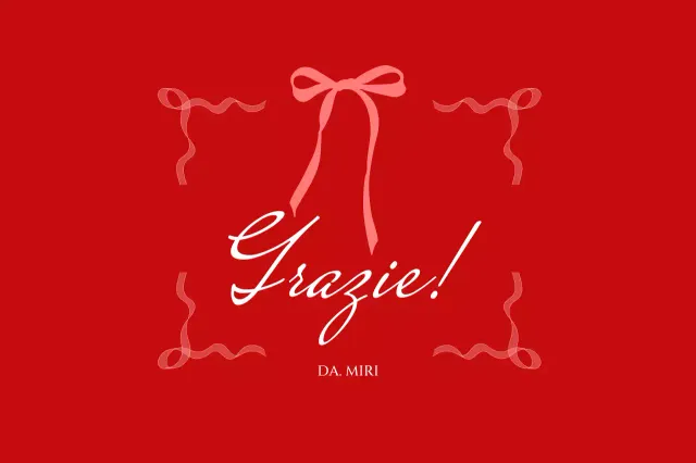 Semplice saluto di ringraziamento rosso