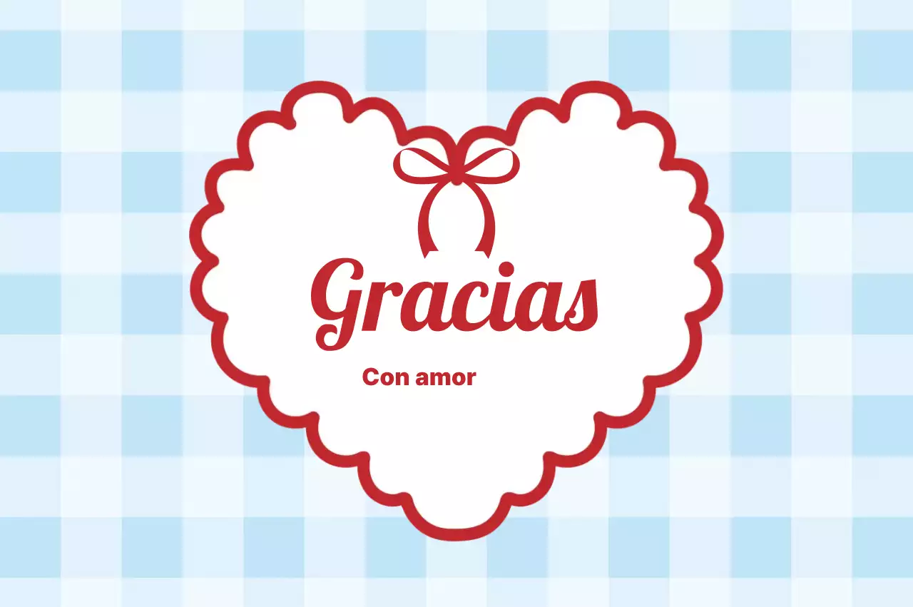 Postal azul linda de agradecimiento