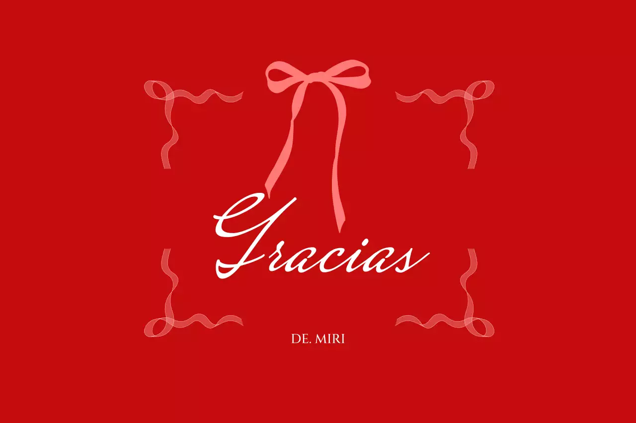 Saludo de agradecimiento simple en rojo