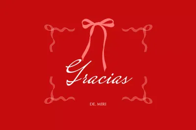 Saludo de agradecimiento simple en rojo