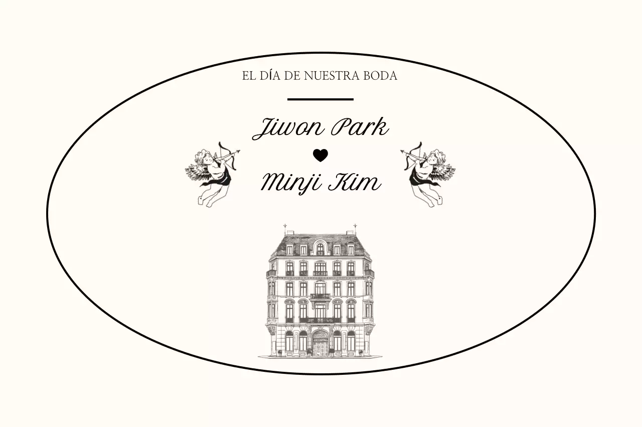 Invitación de boda sencilla color marfil