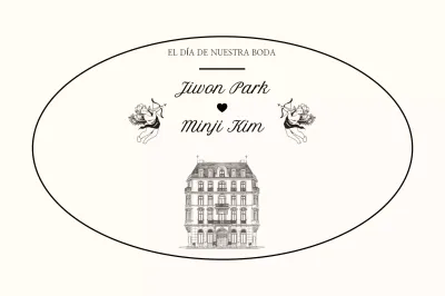 Invitación de boda sencilla color marfil