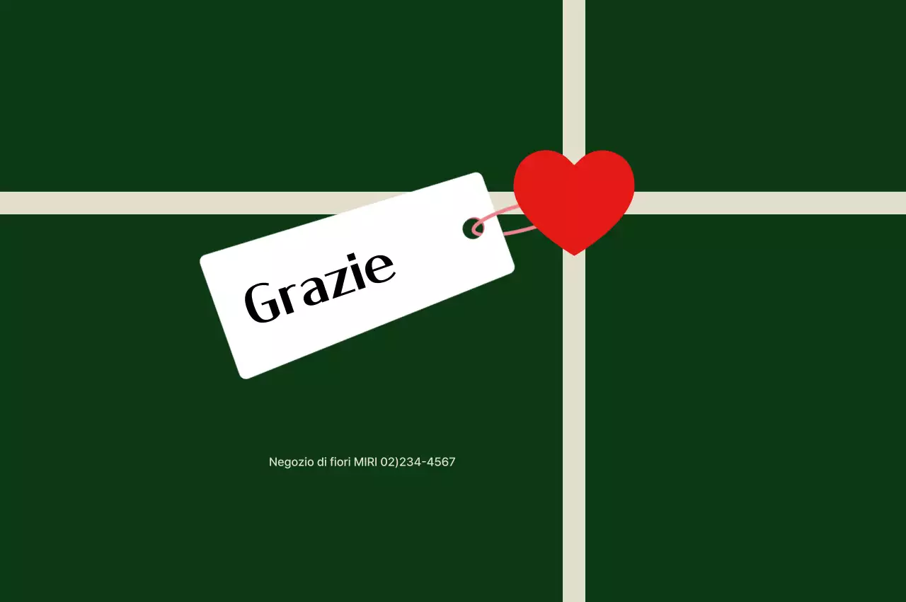 Cartolina di ringraziamento semplice color cachi