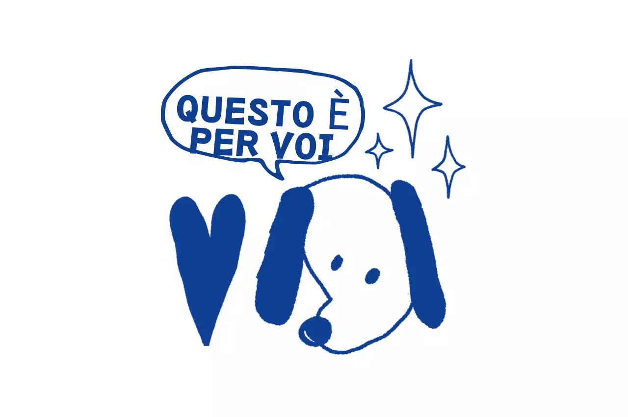 Adesivo semplice per animali domestici blu