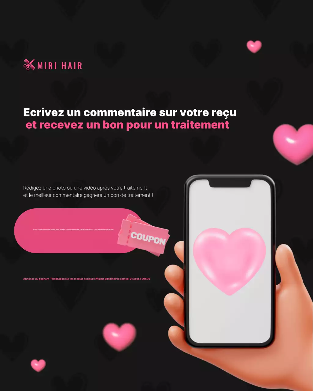 Promotion du salon de beauté moderne rose