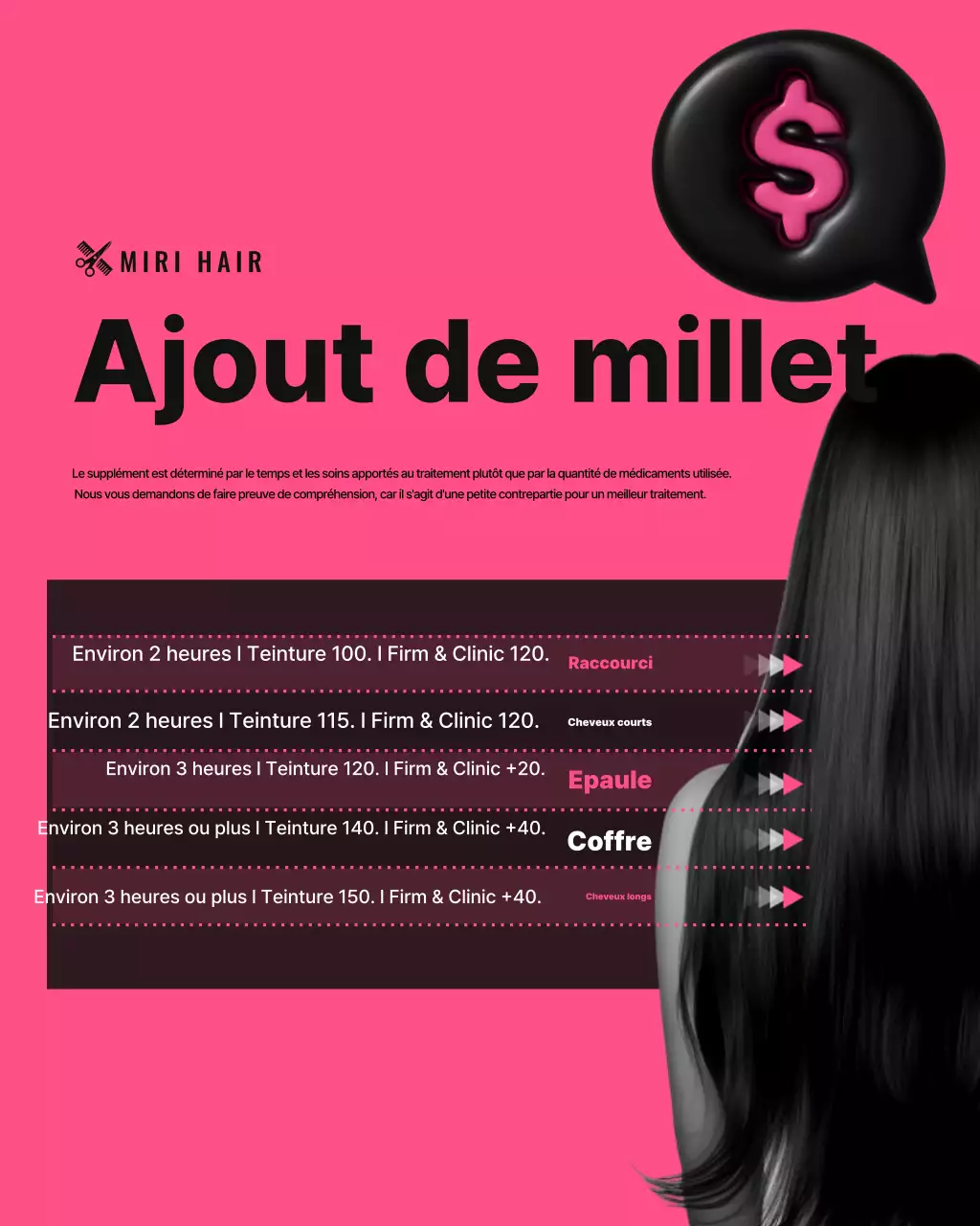 Promotion du salon de beauté moderne rose