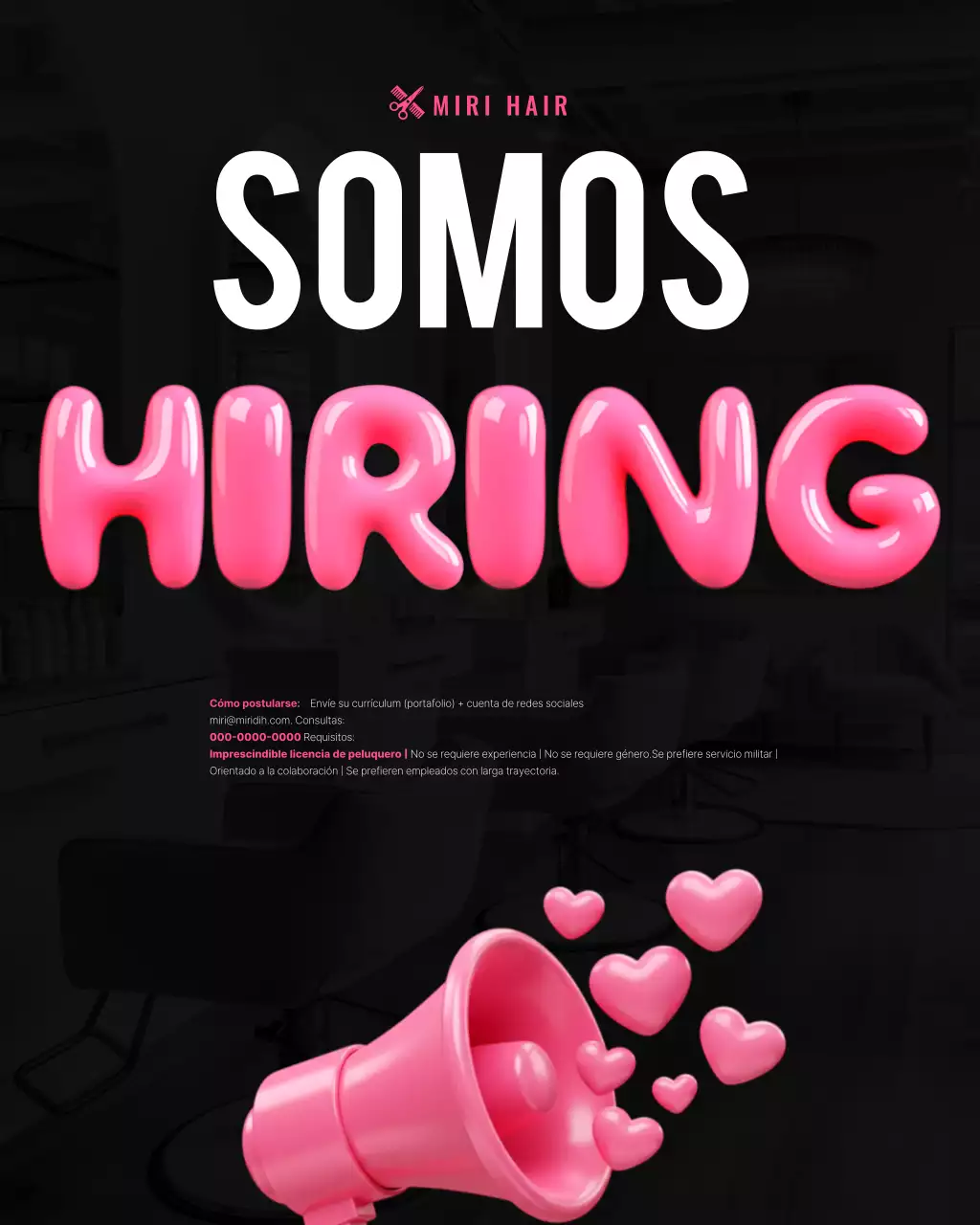 Promoción de salón de belleza moderno rosa