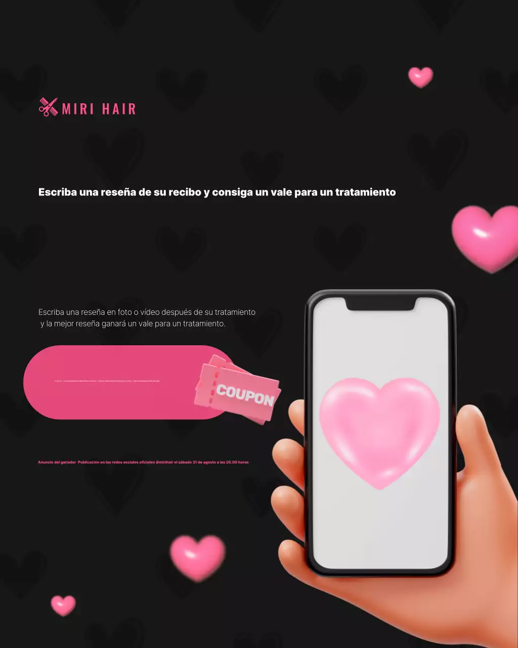 Promoción de salón de belleza moderno rosa