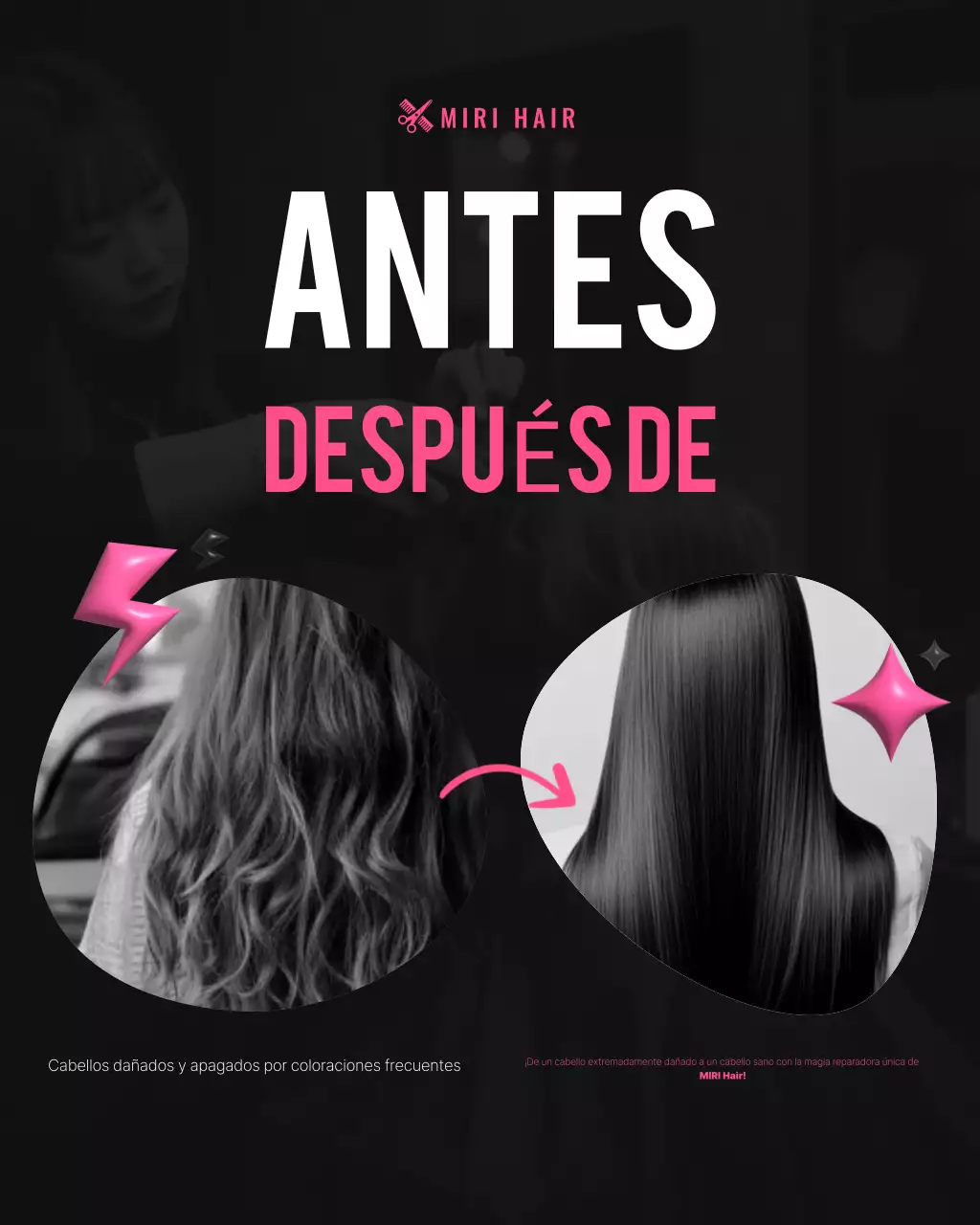 Promoción de salón de belleza moderno rosa