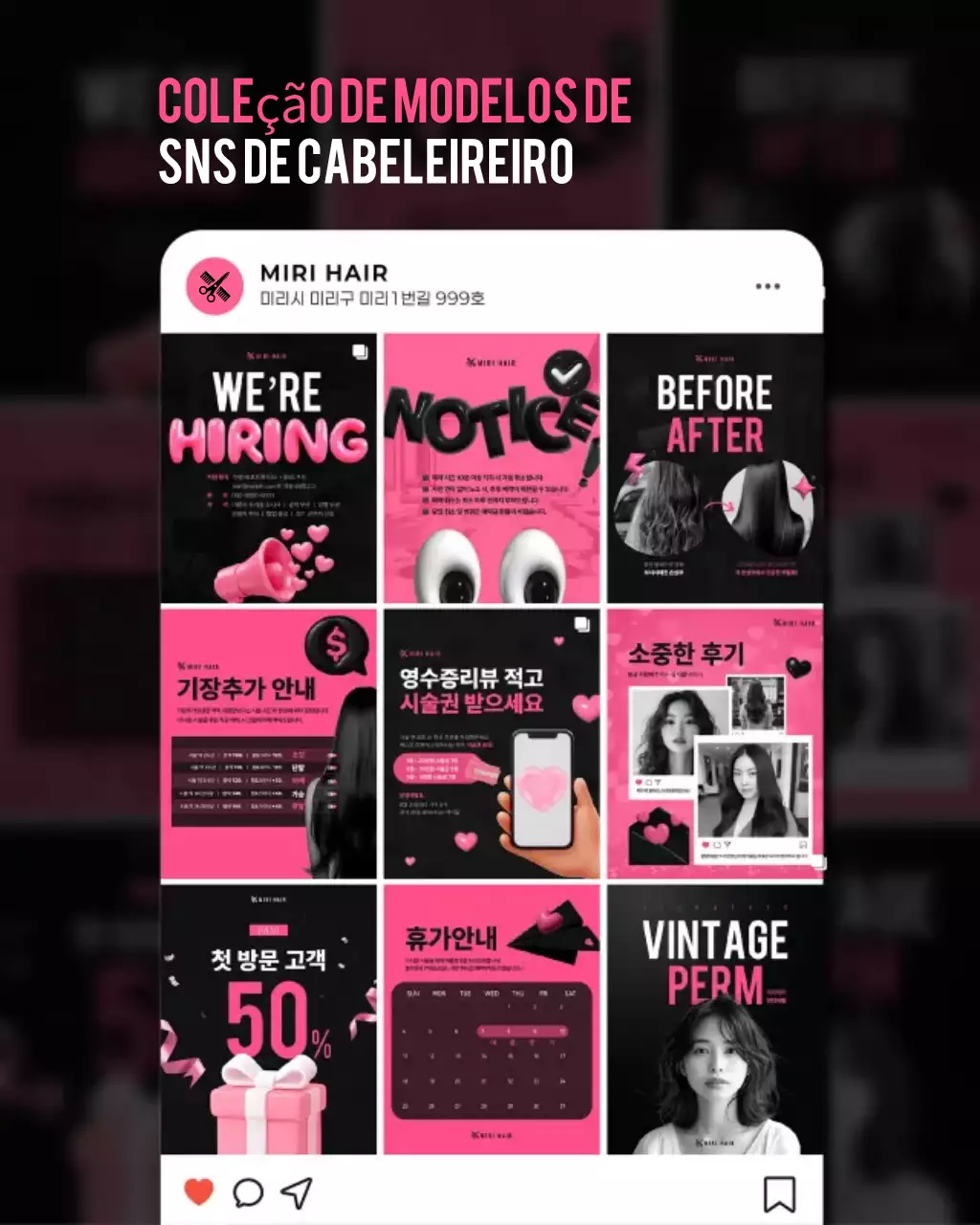 Promoção do Salão de Beleza Pink Modern