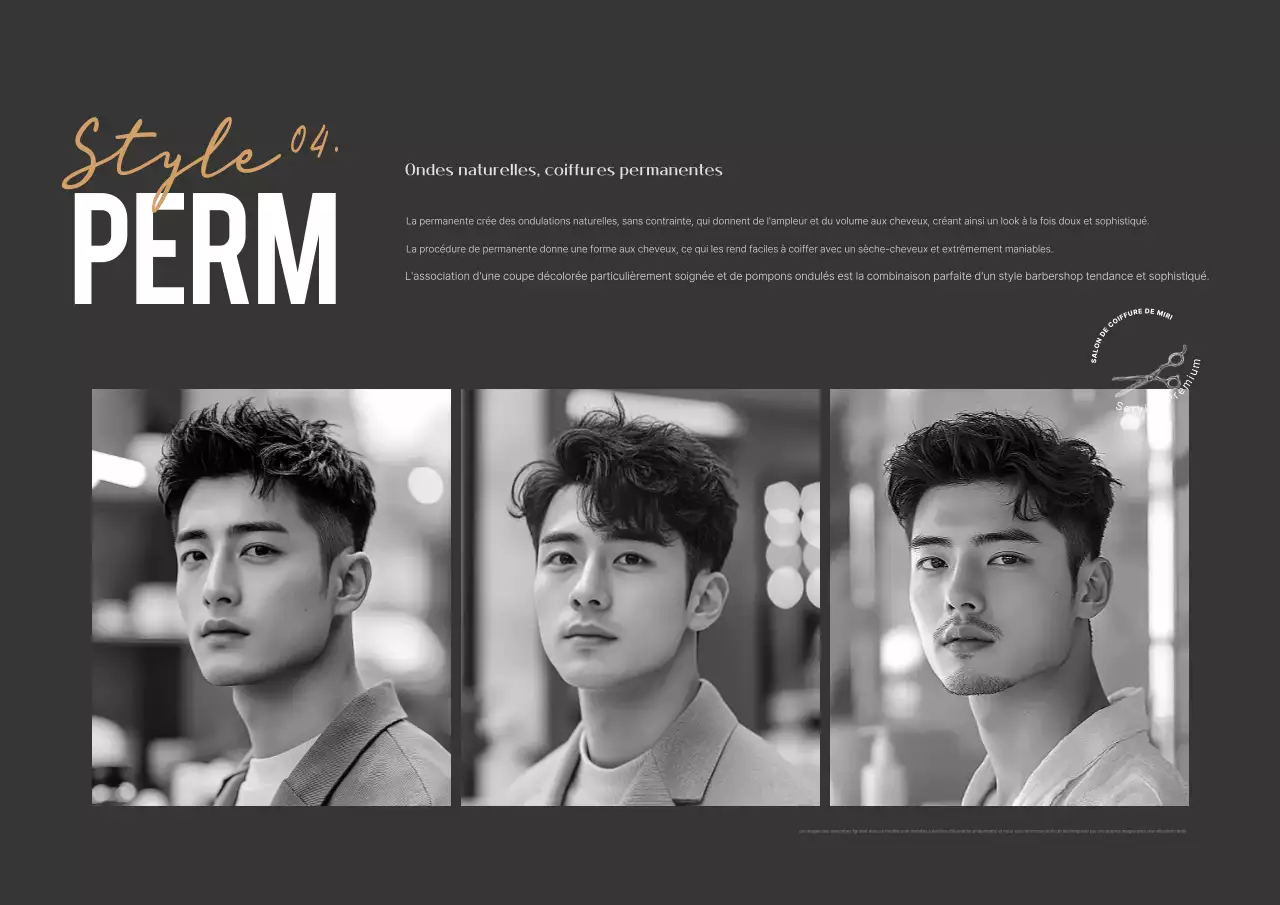 Publicité pour une coiffure moderne noire