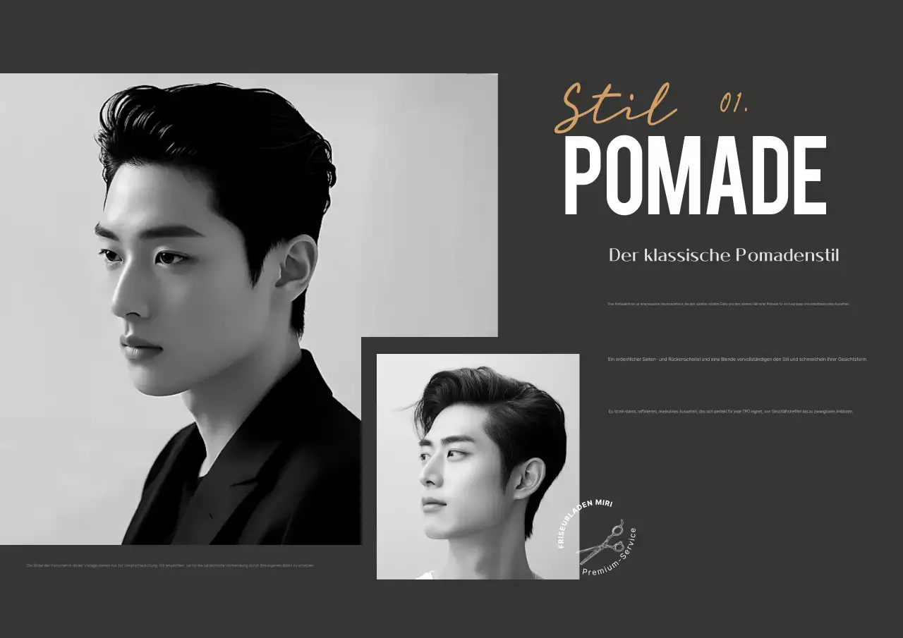 Werbung für moderne schwarze Frisuren