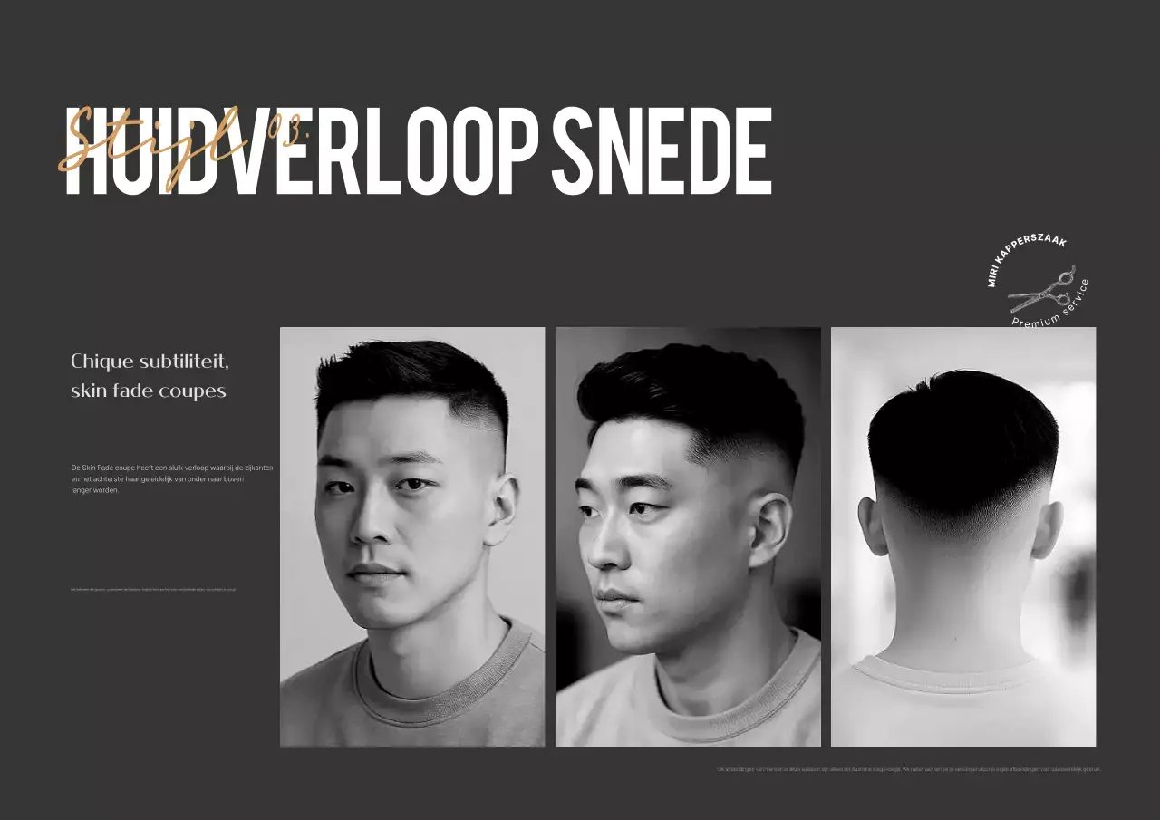 Advertentie voor zwart modern kapsel