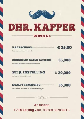 Beige Vintage Schoonheidssalon Menu