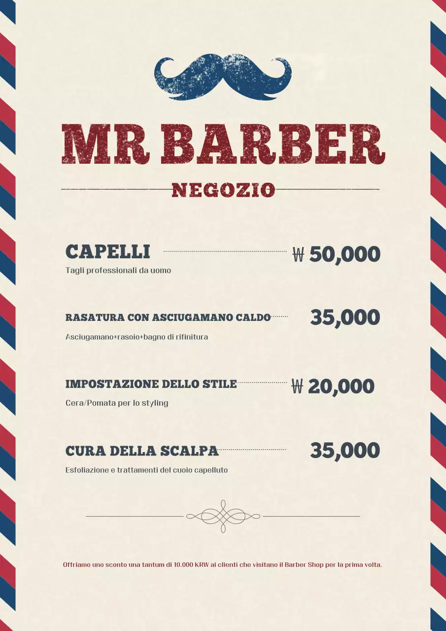 Menù del salone di bellezza Beige Vintage