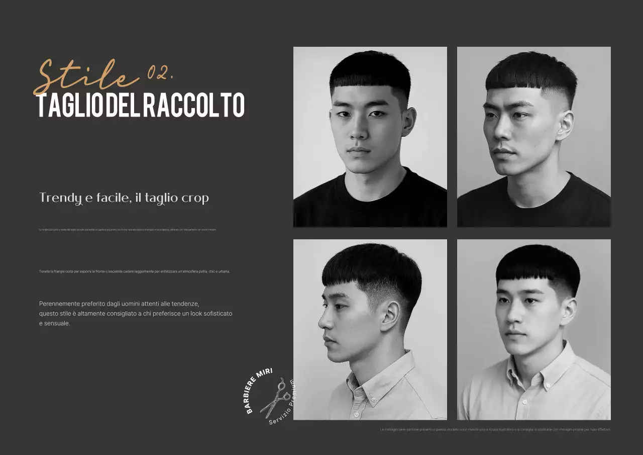 Pubblicità di acconciature moderne nere