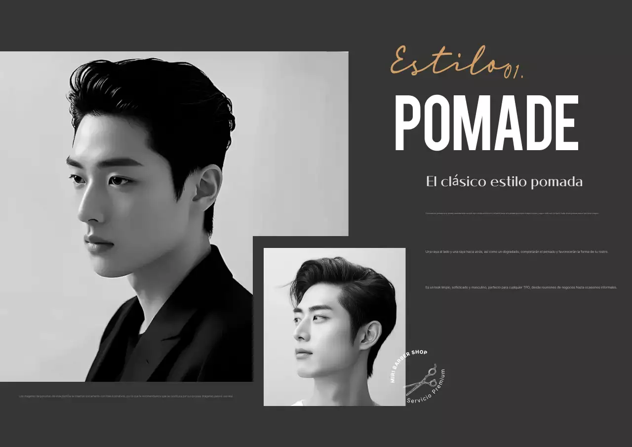 Anuncio de peinado moderno negro