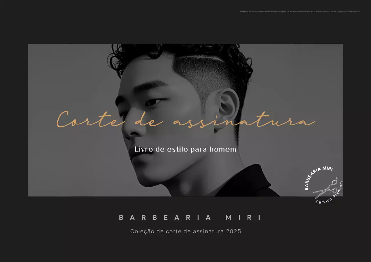 Anúncio de penteado moderno preto