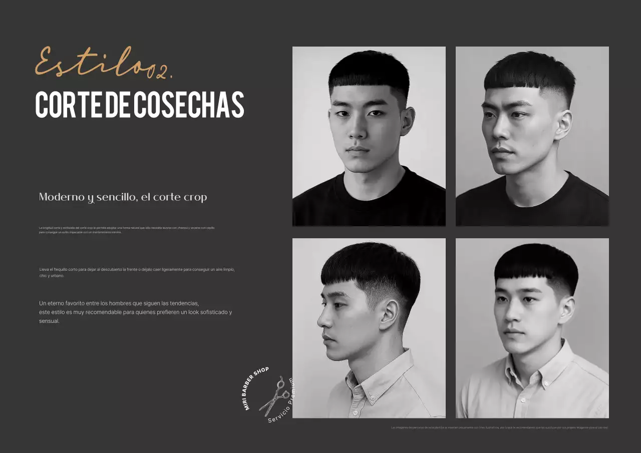 Anuncio de peinado moderno negro