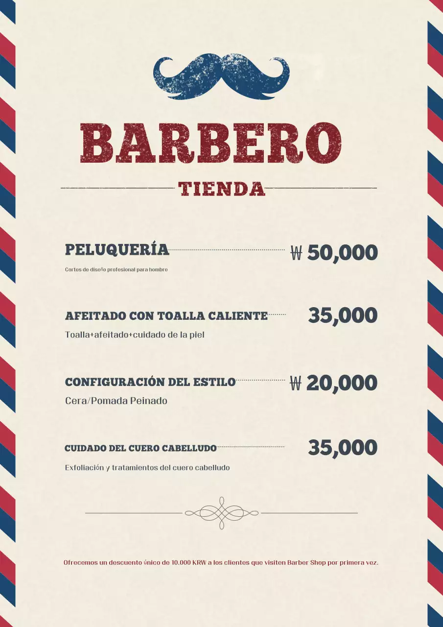 Menú del salón de belleza Beige Vintage