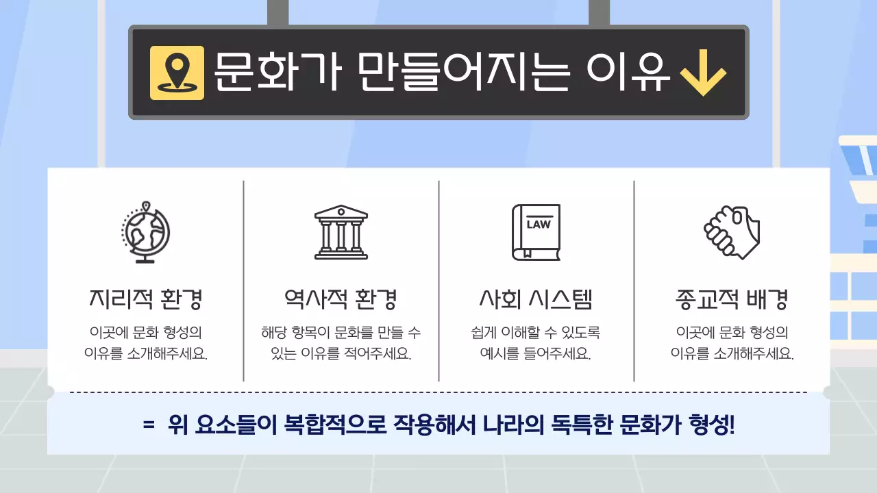 하늘색 심플 여행 안내