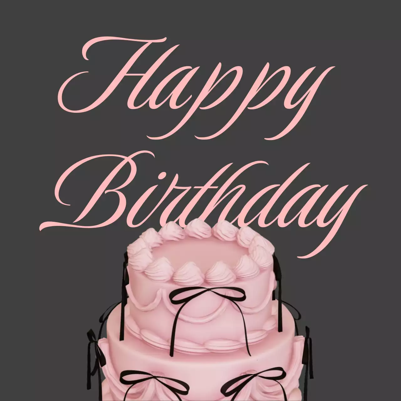 회색 클래식 생일 축제