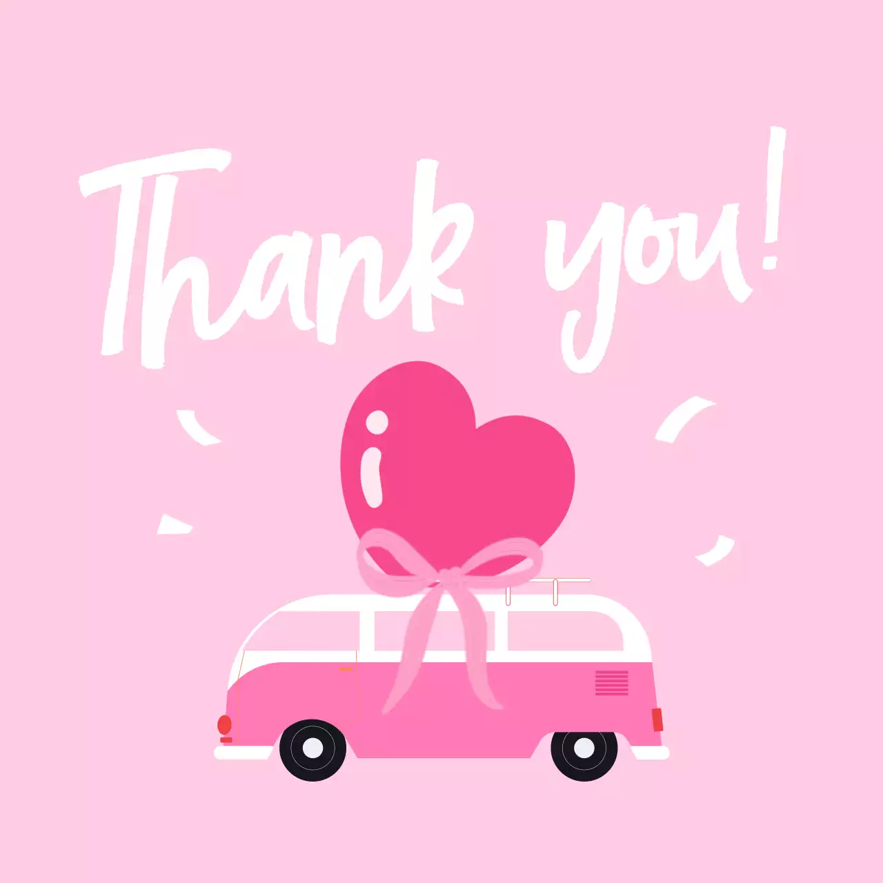 핑크 아기자기한 감사 인사