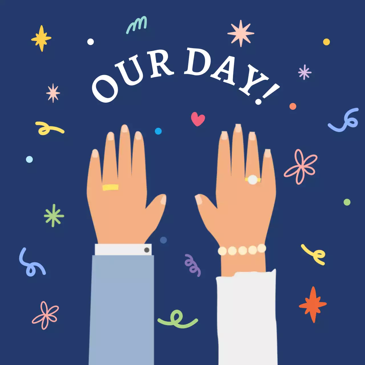 파랑 심플 결혼 기념