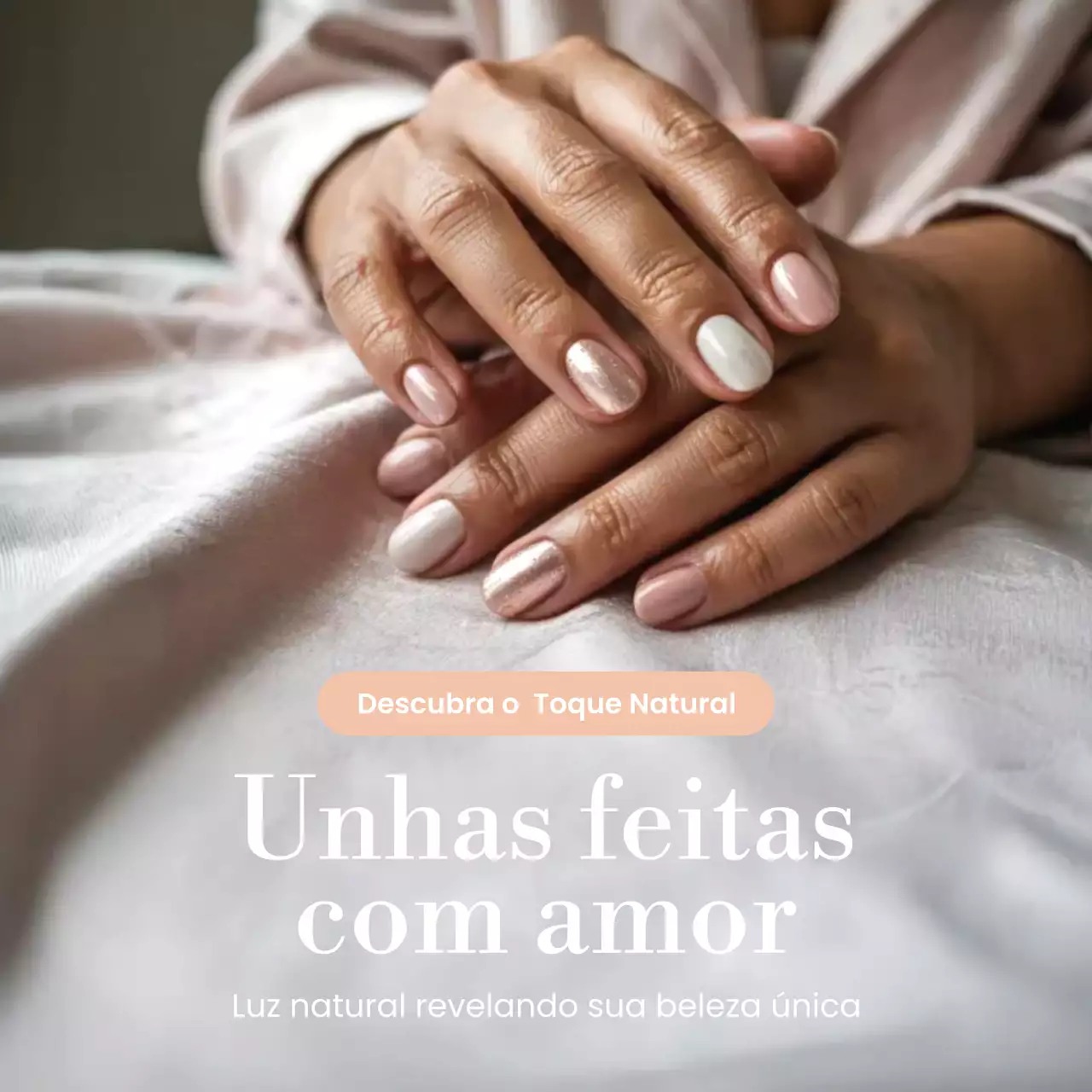 Publicação de manicure rosa elegante no Instagram