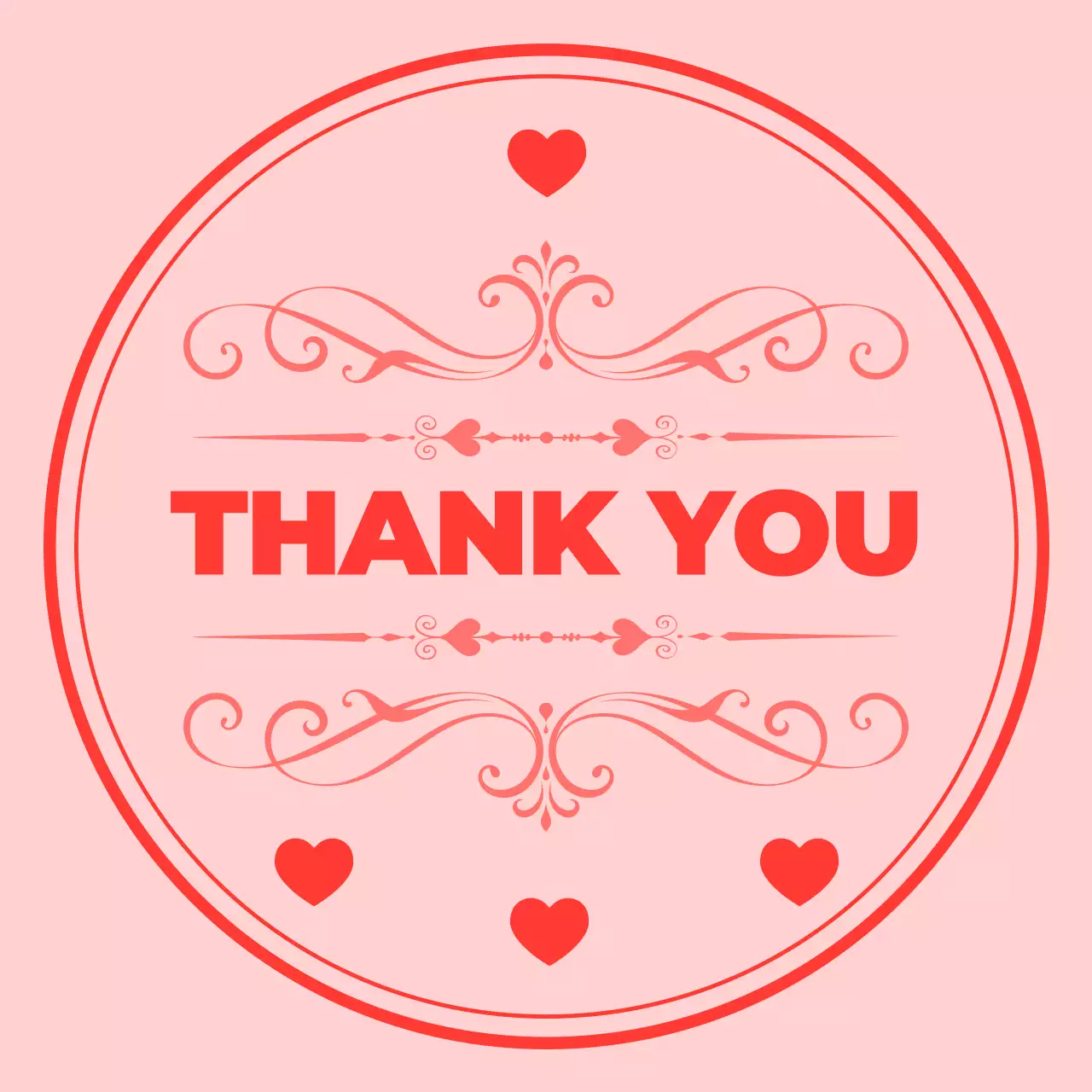 핑크 심플 감사 엽서