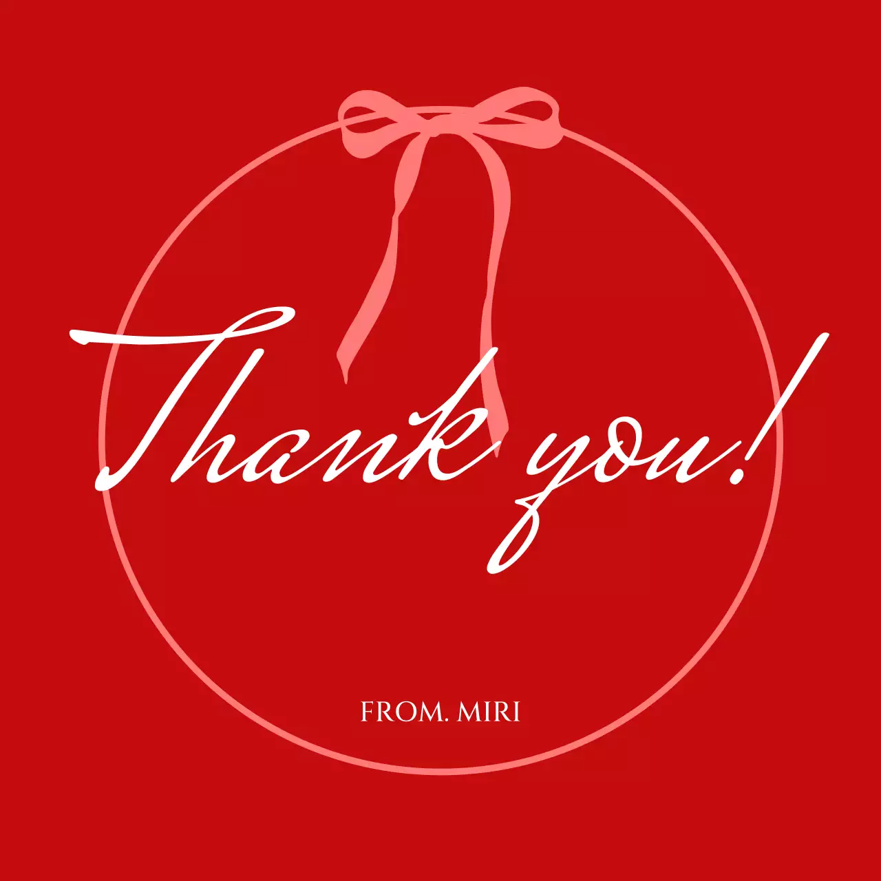 빨강 심플 감사 인사