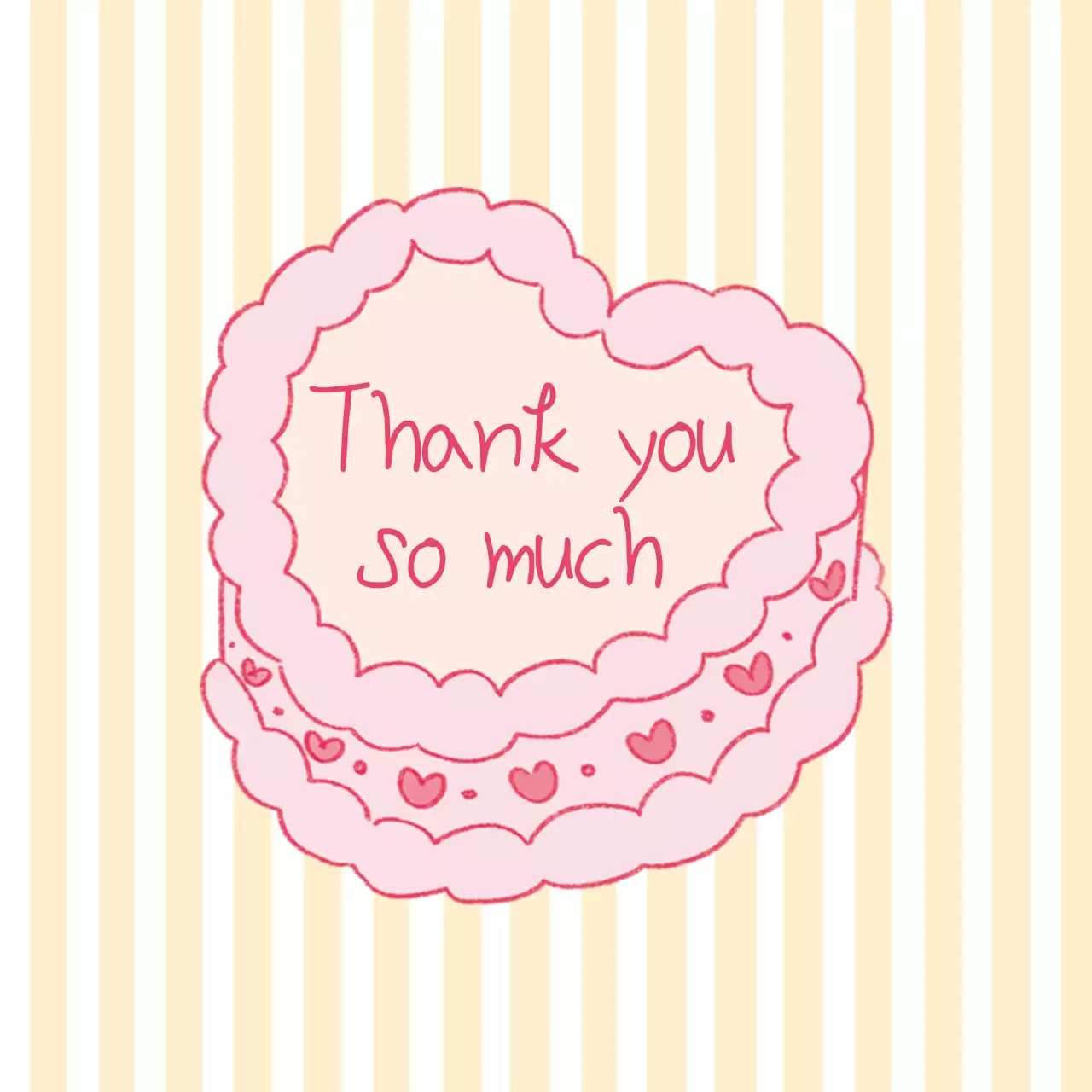 핑크 아기자기한 감사 엽서