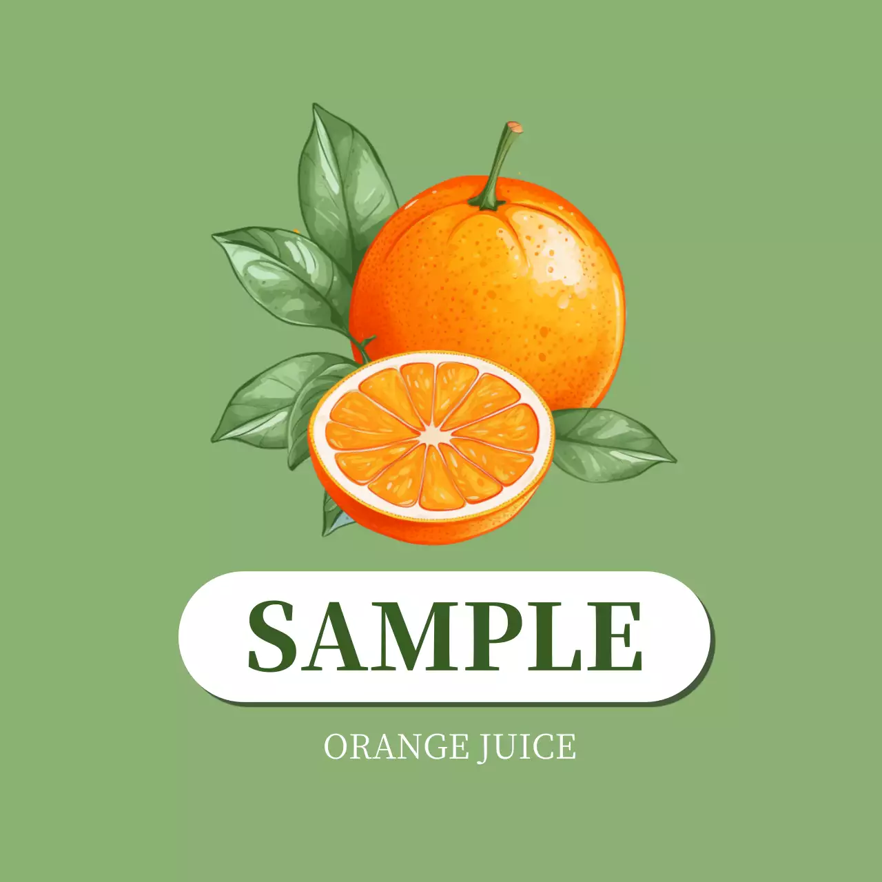 緑 シンプル フルーツ ラベル