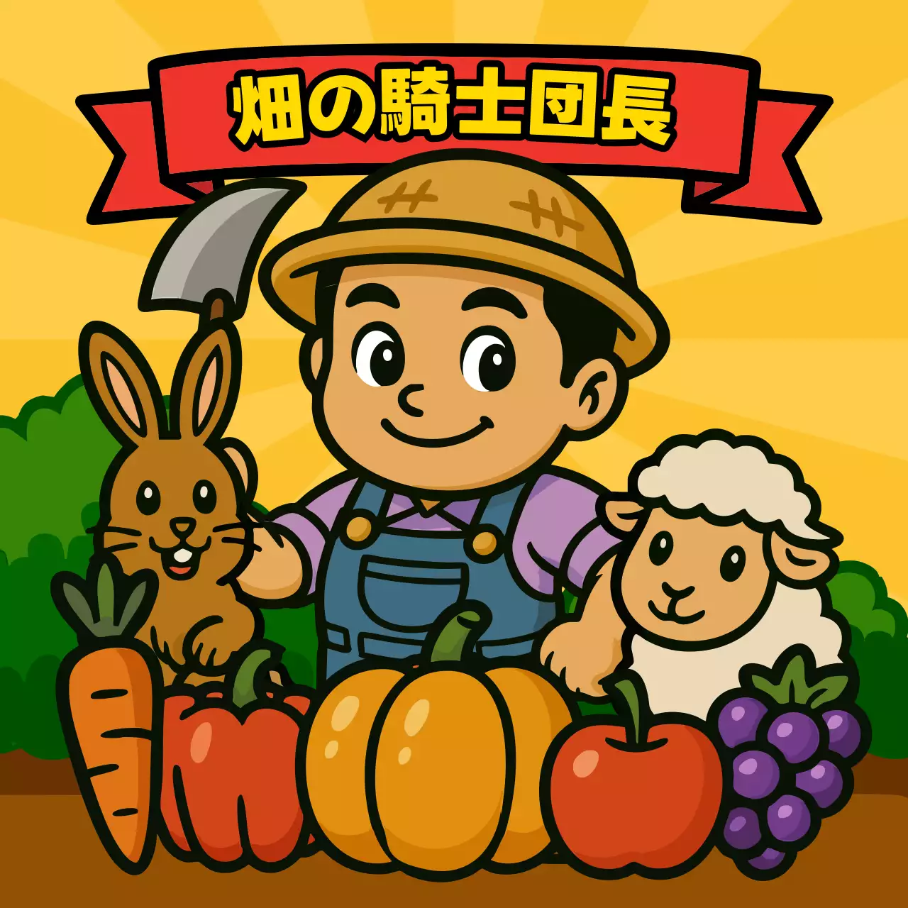 カラフル 農夫 キャラクター デフォルメ業集