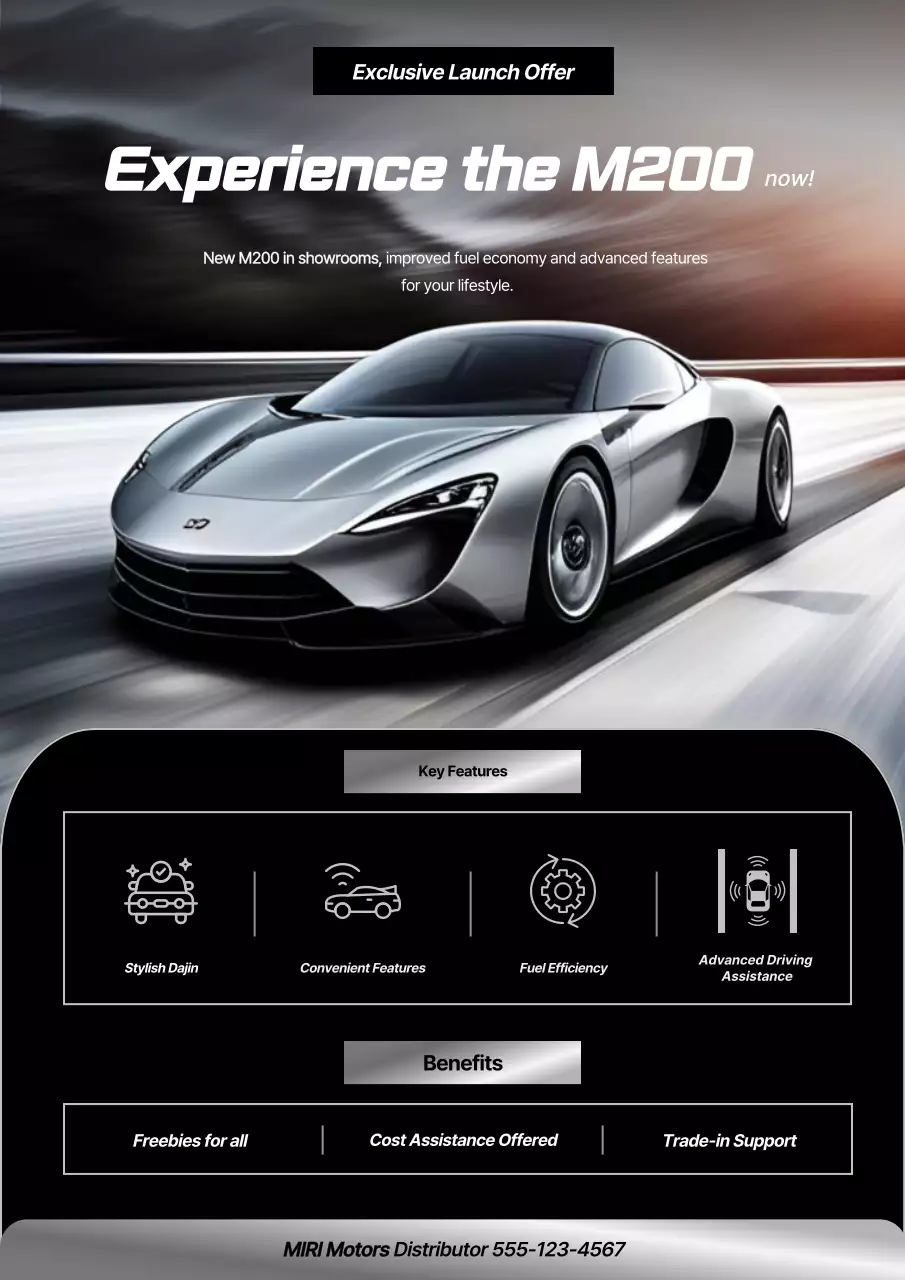 quảng cáo xe hơi hiện đại màu xám