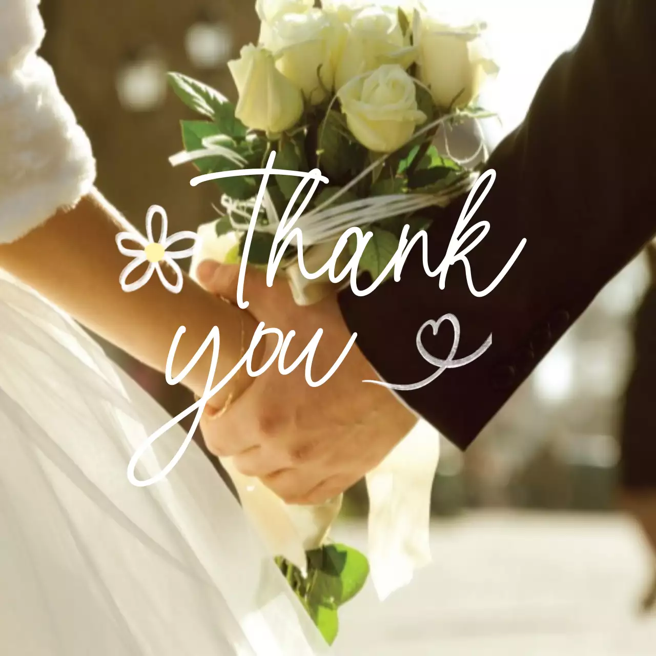 초록 우아한 결혼 감사