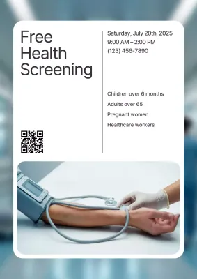 White Modern Health Event Announcement Poster