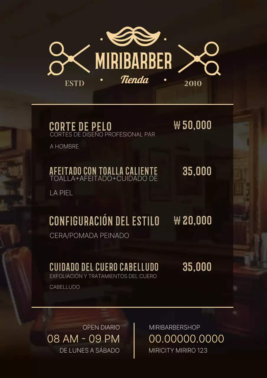 Anuncio de peluquería vintage negra