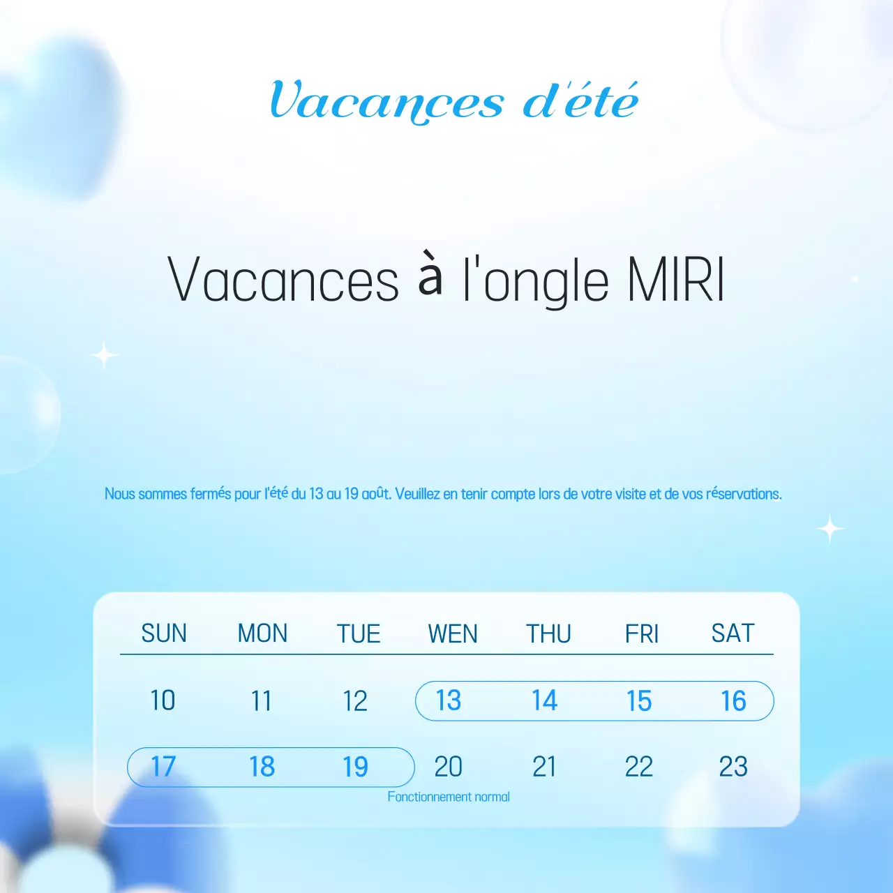 Un guide de vacances dans un salon de manucure propre et bleu ciel