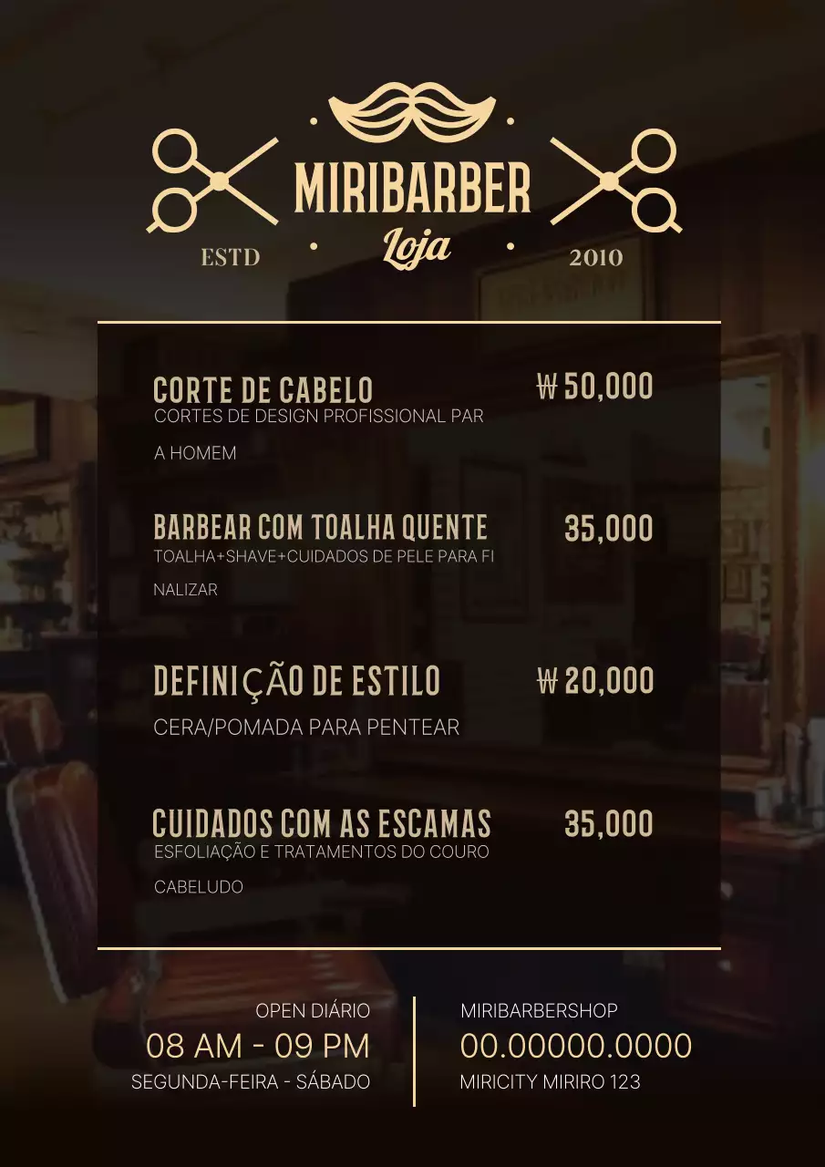 Anúncio de penteado vintage preto