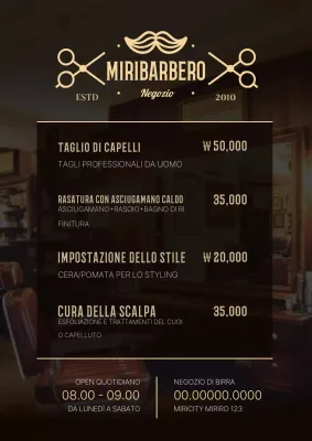 Pubblicità di acconciature vintage nere