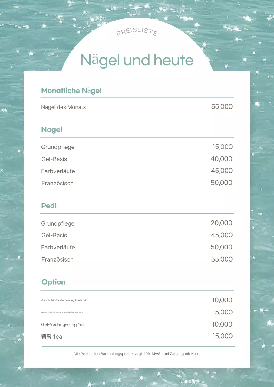 Mint Simple Nail Menü