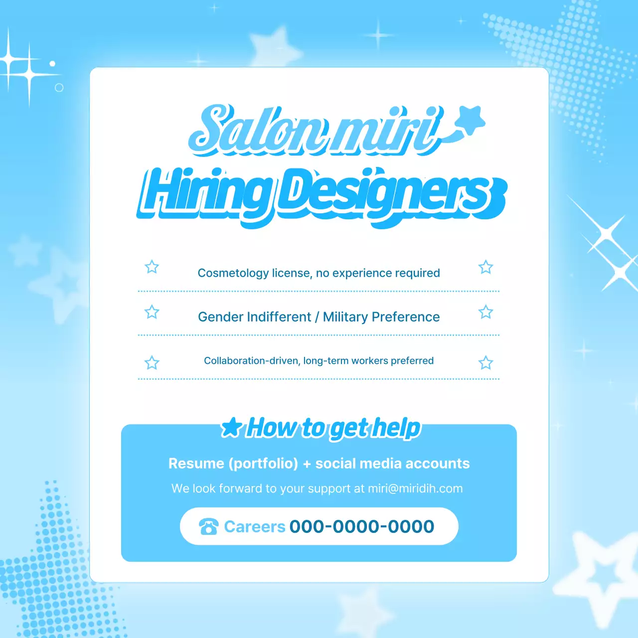 Lowongan Kerja Sederhana Biru Langit