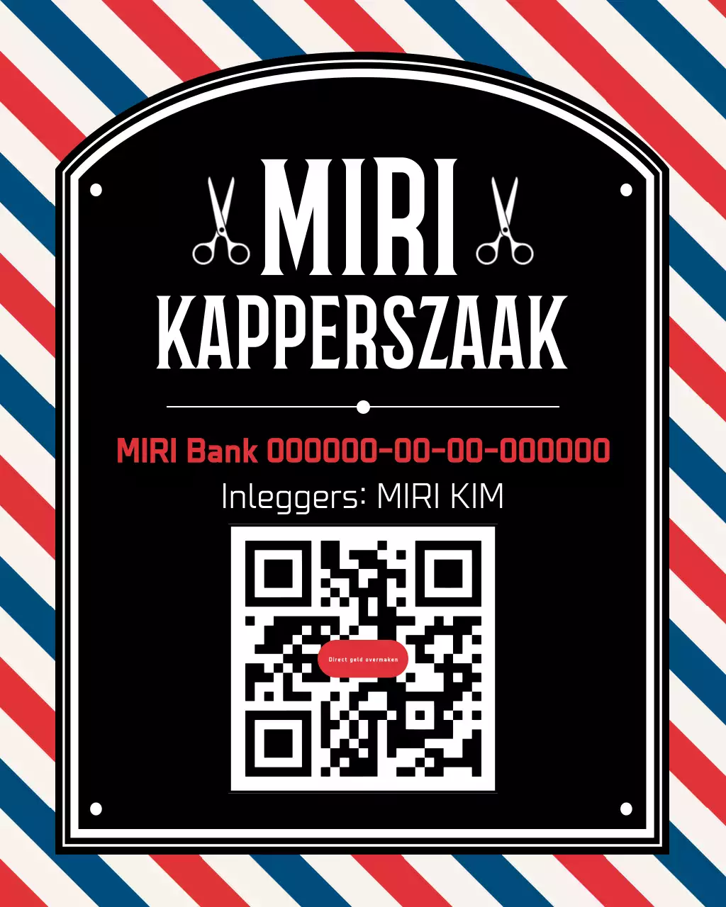 Rode vintage kapperszaakadvertentie