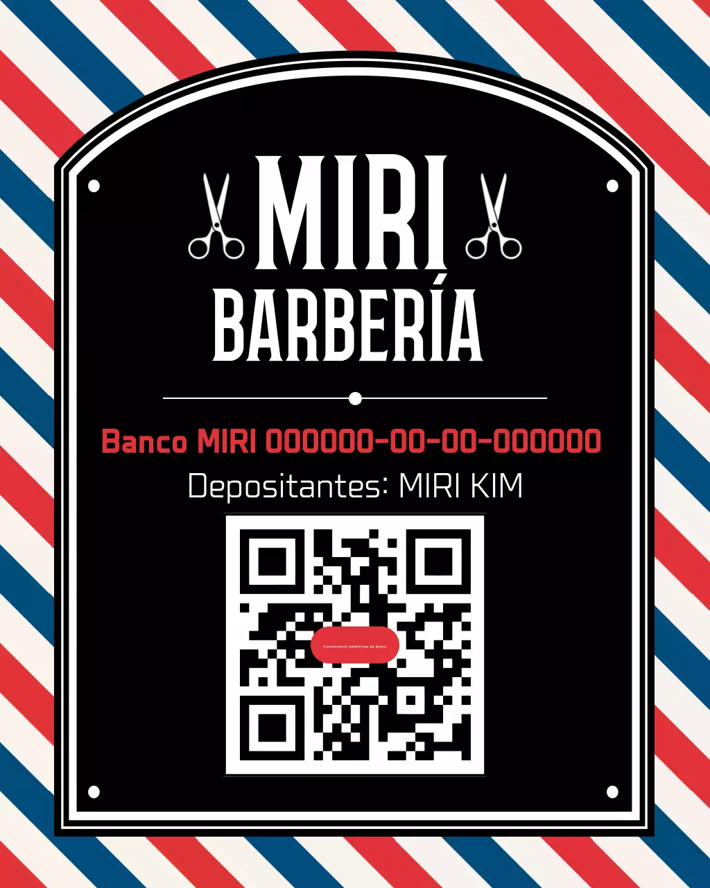 Anuncio de barbería vintage rojo
