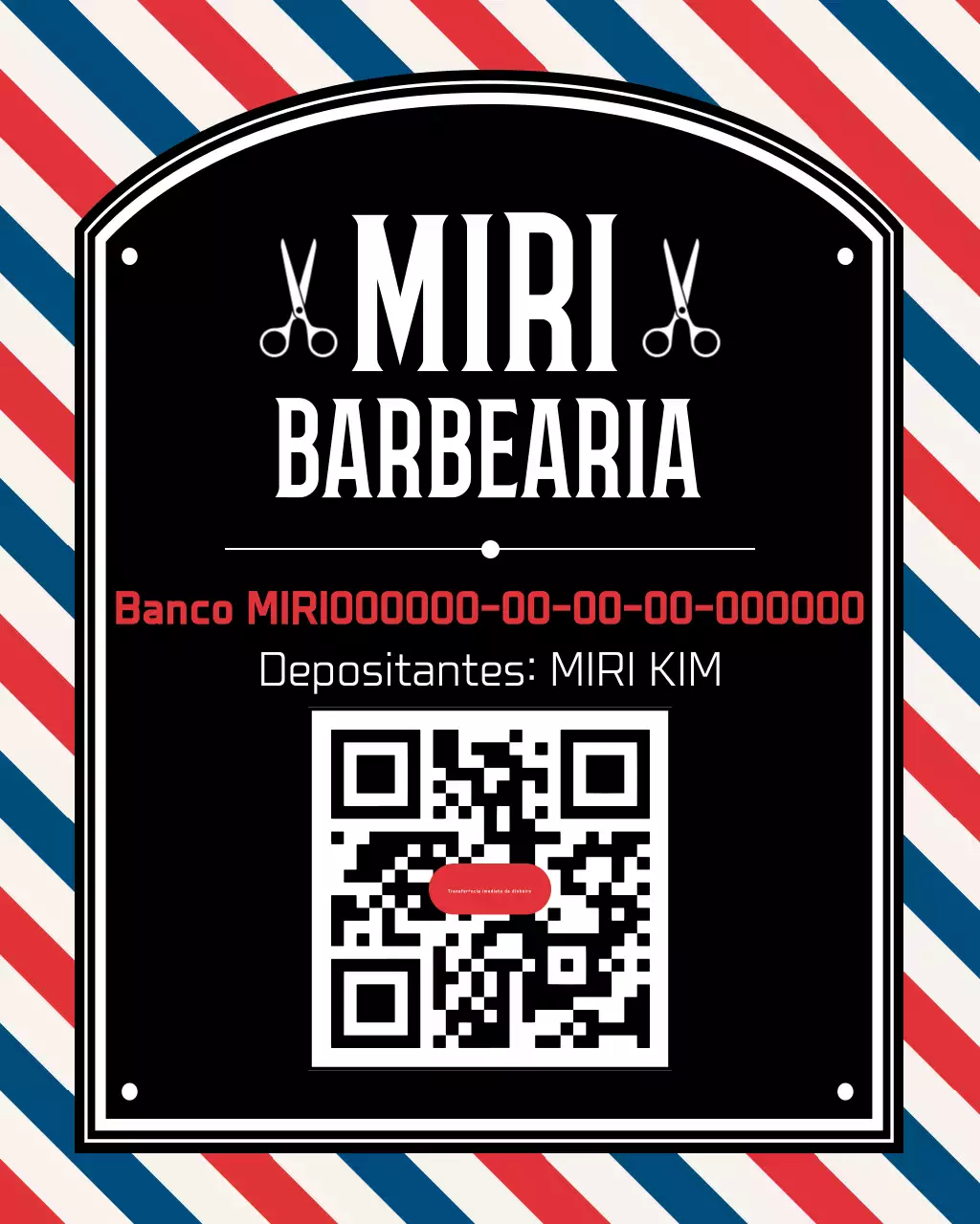 Anúncio de barbearia vintage vermelha