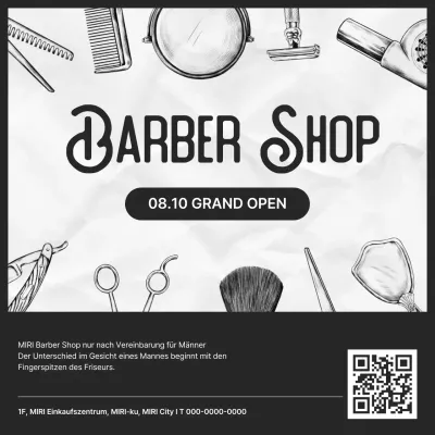 Schwarz und weiß Vintage Barber Shop geöffnet