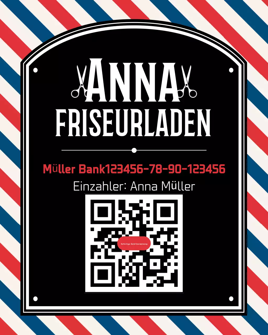 Rote Vintage Barbershop-Werbung